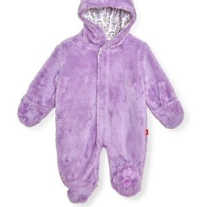 Magnetic Me purple furry bear coat for newborns